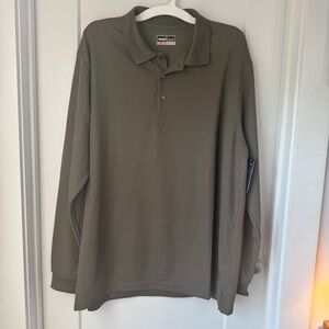 Grand Slam Long Sleeve Polo Men's XXL Brown Mink Preppy Golf Performance NWT